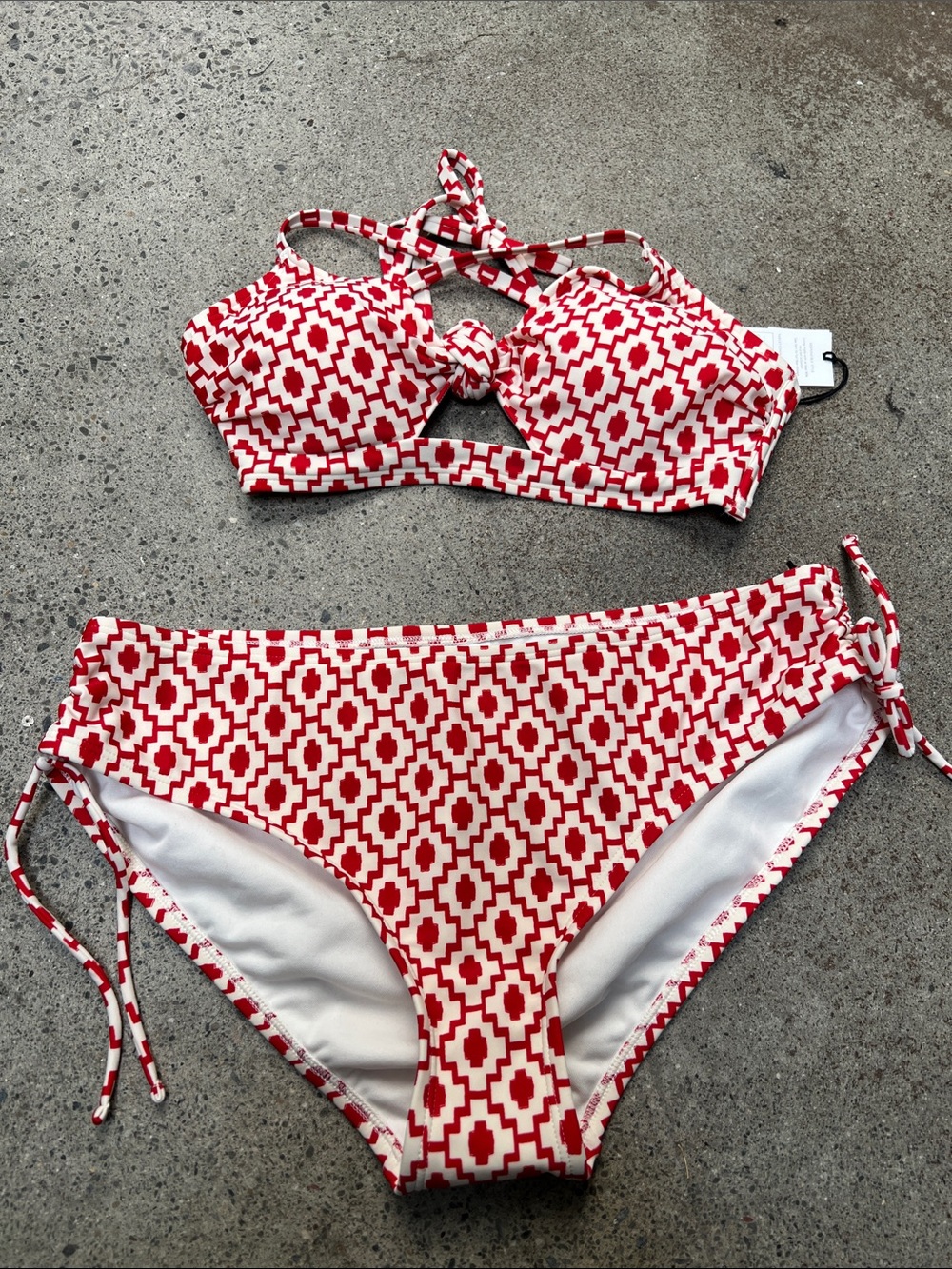 Women’s Red Geo Print Bikini Set